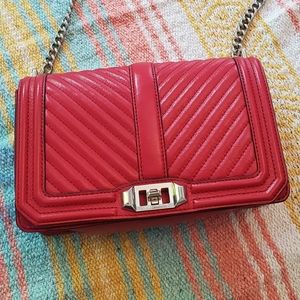 Rebecca Minkoff Red Chevron Quilted Love Crossbody, Valentine’s Day purse or bag